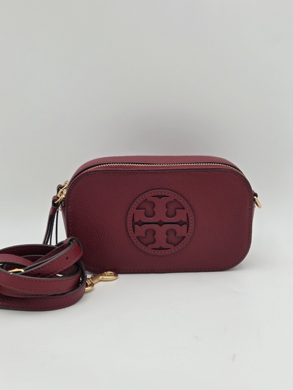 Tory Burch Mini Miller Crossbody In Burgundy